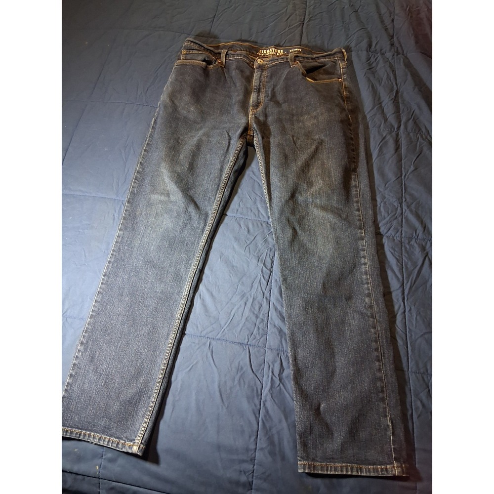 Signature by Levi Strauss & Co Mens Skinny Jeans Dark Wash Blue 40x32